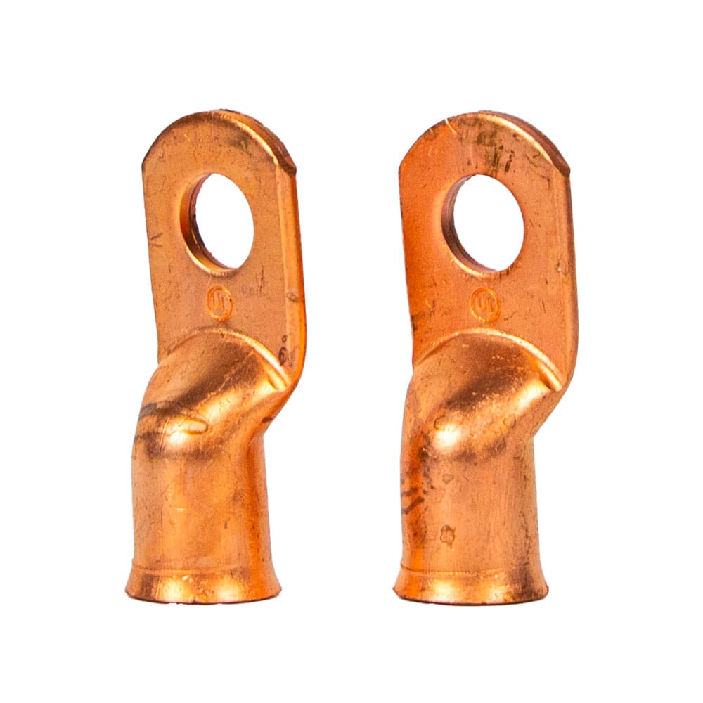 Lug for Number 2/0 Cable, 3/8 in Stud, Premium Copper